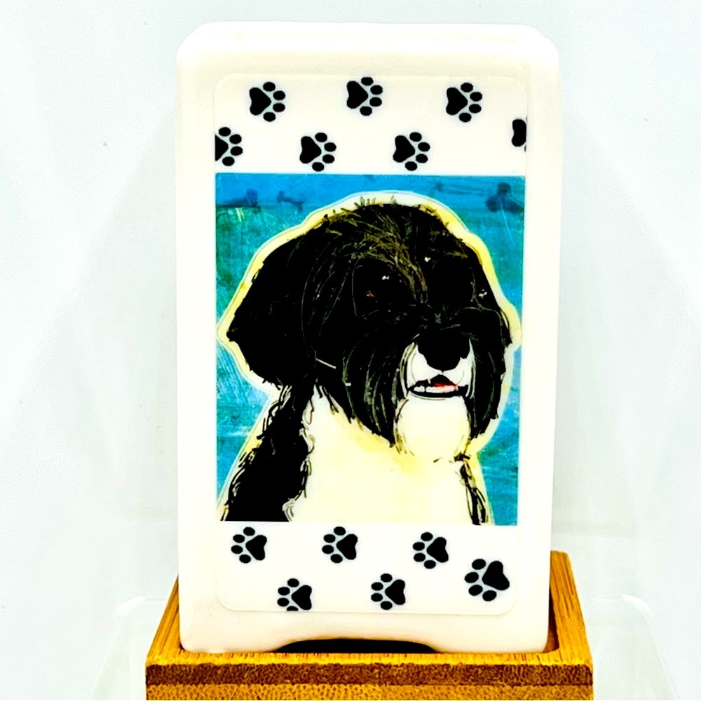 PORTUGUESE WATER DOG Art 
Hand Crafted Home Decor Planter Office Desktop Gifts